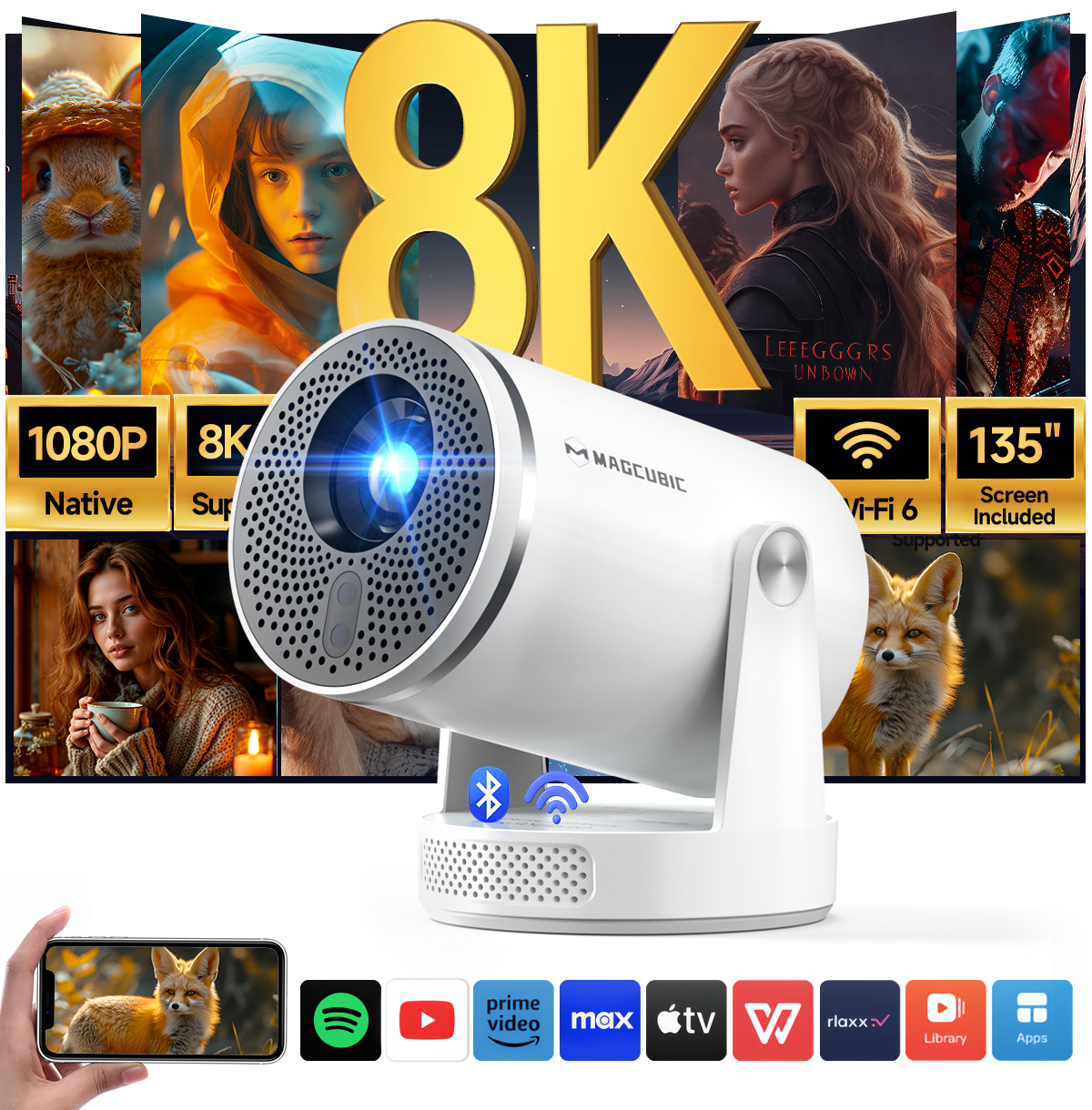 Home Improvement Videos - โปรเจคเตอร์ Magcubic Android 14 Native 1080P