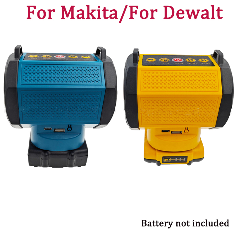 Home Improvement Videos - สําหรับ Makita/Dewalt 18V Li-Ion แบตเตอรี่ลําโพงบลูทูธ USB