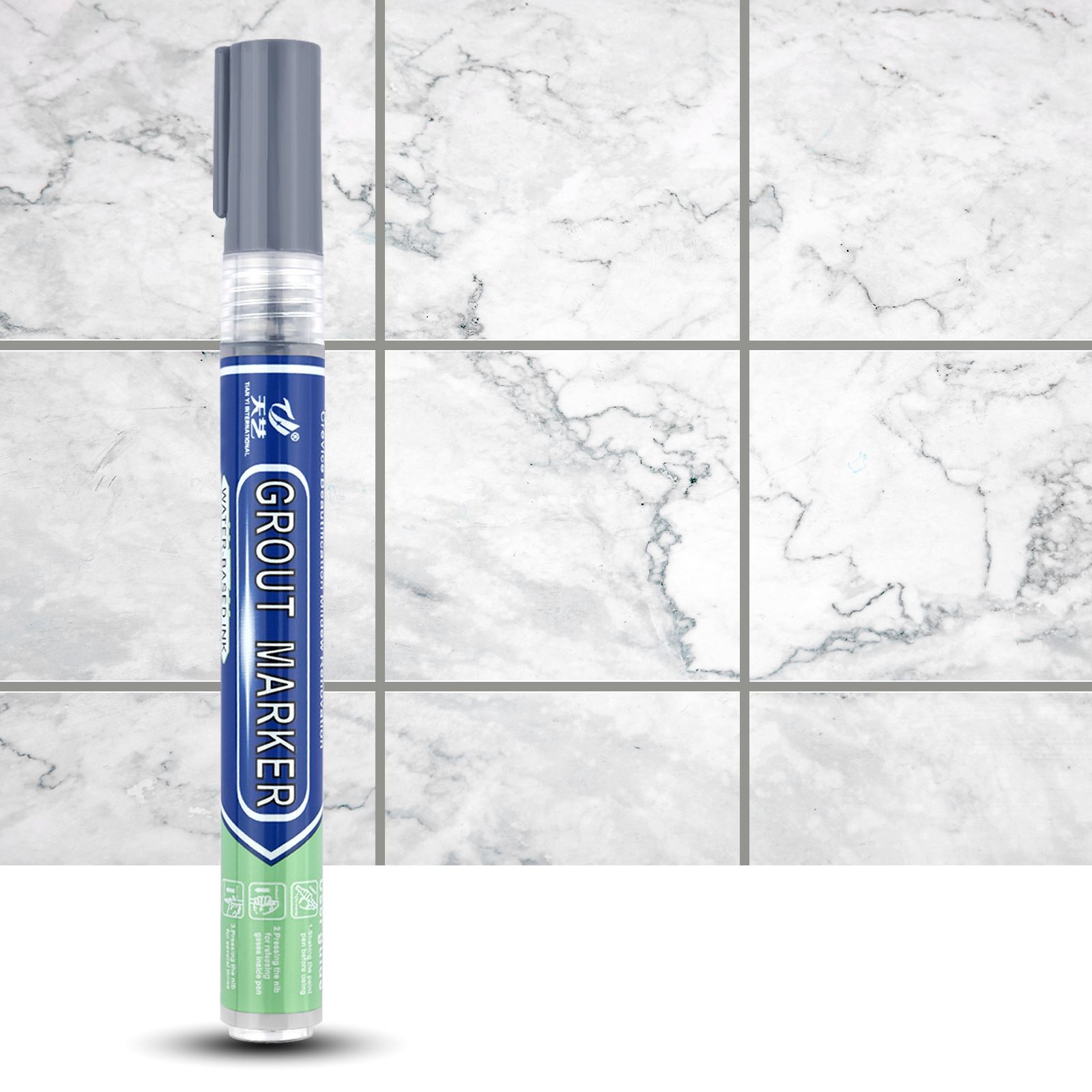 Tile Grout Repair - ปากกามาร์กเกอร์สีขาวกันน้ำ12สีสำหรับซ่อมรอยตะเข็บบนพื้นในห้องน้ำชุดเครื่องมือช่างของเล่น