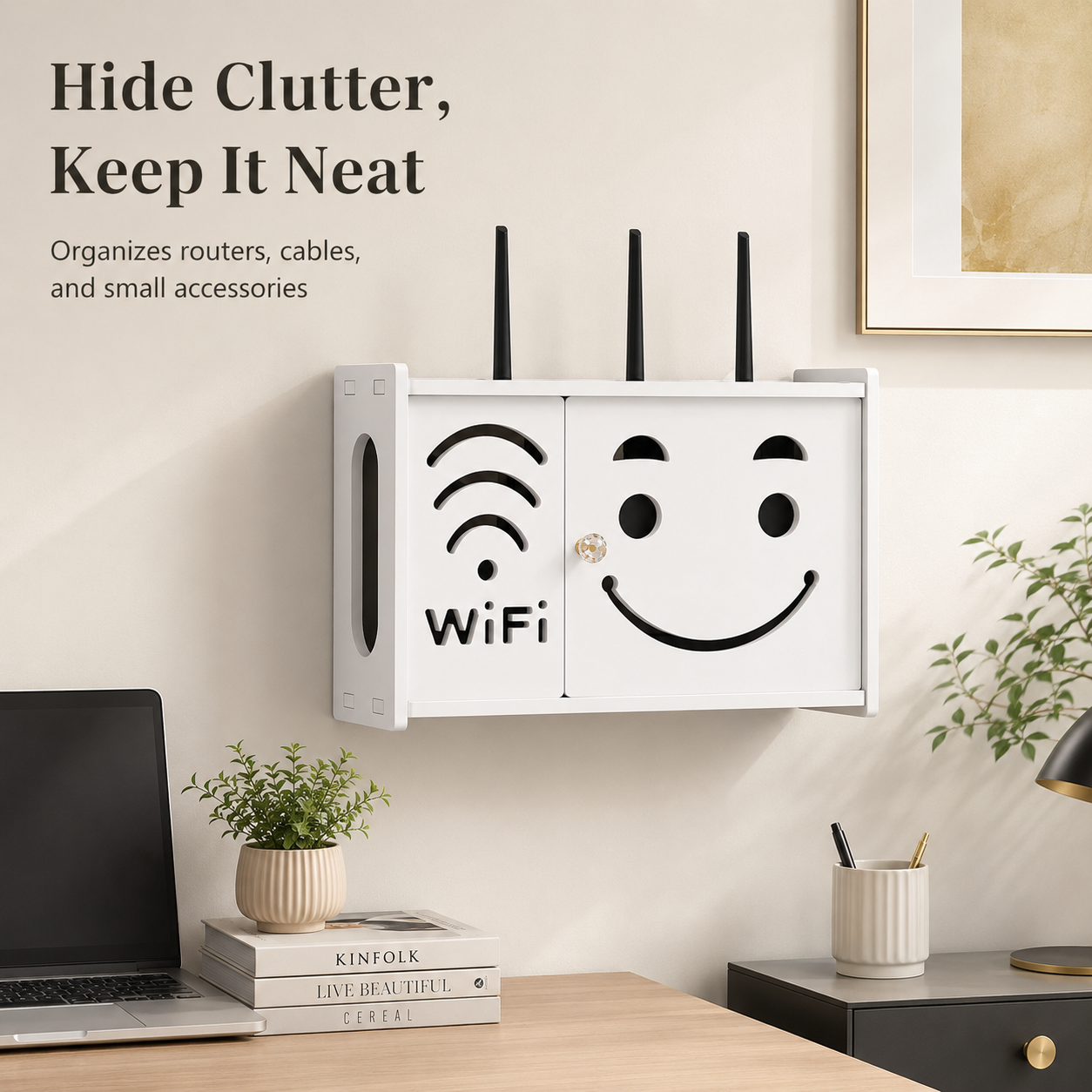 Home Improvement Help - ตู้ป้องกันเราเตอร์ WiFi, กล่องเก็บสายโมเด็มแบบติดผนัง, กล่องเก็บสายไฟตกแต่งผนังบ้าน