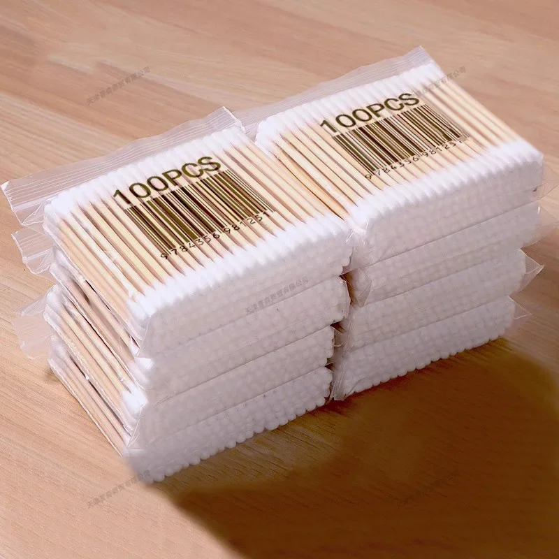 Wood Filler Stick - 10-20 แพ็ค 100 ชิ้น/แพ็ค ไม้พันสำลีสำหรับเด็ก ทำความสะอาดหู