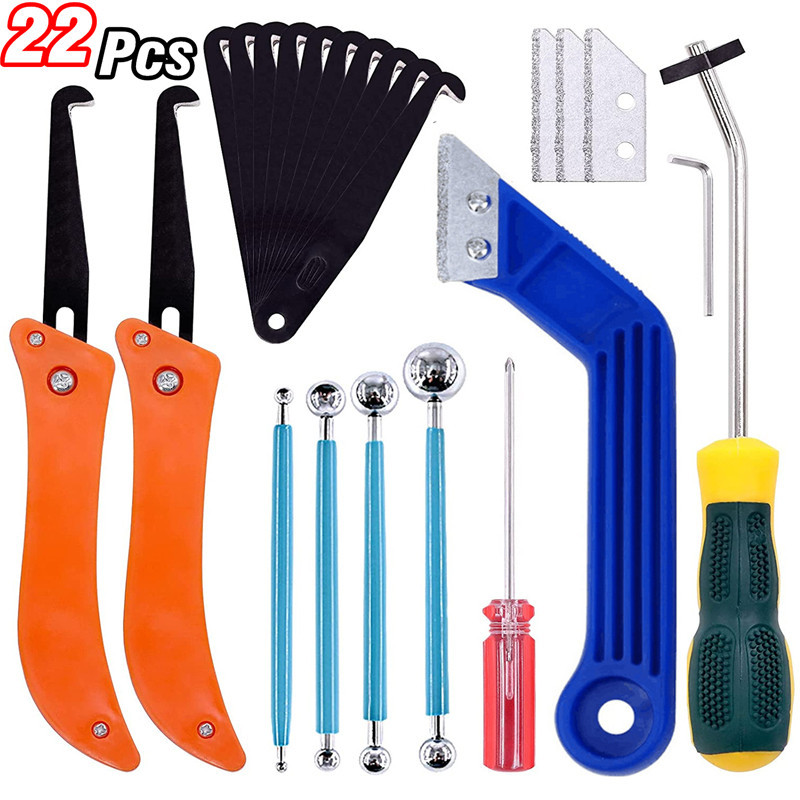 Grout Saw Removal - ชุดอุปกรณ์กำจัดยาแนวใบเลื่อยเลื่อยมือ22ชิ้น, ชุดแปรงสำหรับทำความสะอาดรอยต่อกระเบื้องเครื่องมือมือครัว