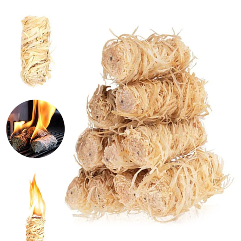 Wood Filler Stick - แท่งแว็กซ์จุดไฟธรรมชาติ 30/60/100/120 ชิ้น เหมาะสำหรับเตาผิง บาร์บีคิว เตา