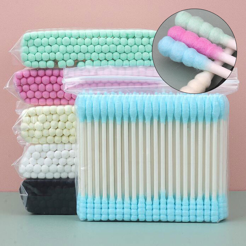 Wood Filler Stick - 100Pcs Double Head ผ้าฝ้าย Swab ไม้