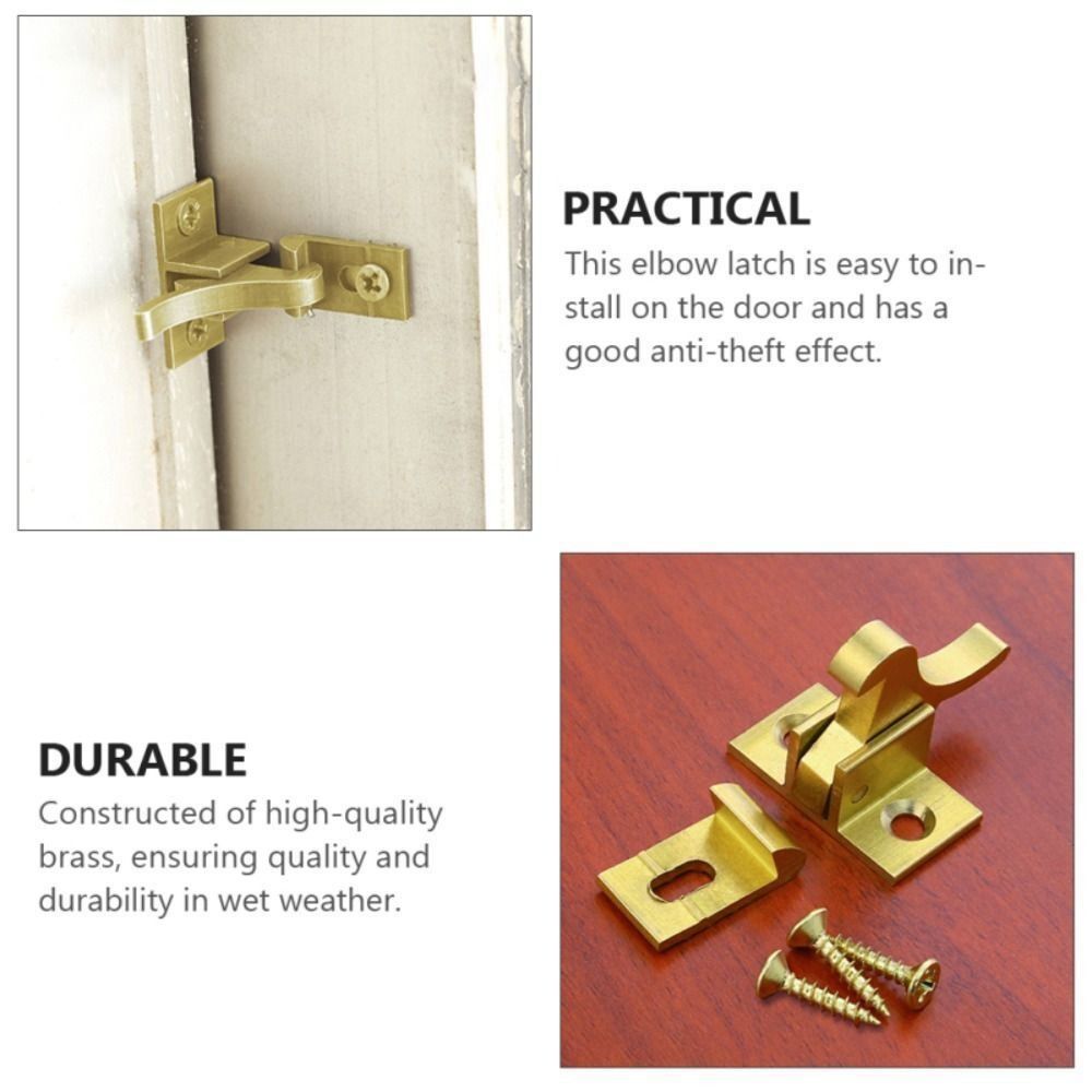 Lowe'S Home Improvement - ตัวล็อคประตูหน้าต่างทองเหลืองทนทาน ตะขอเกี่ยวประตูแบบโค้ง ตัวล็อคอัตโนมัติเสียงเบา สำหรับประตูและหน้าต่าง