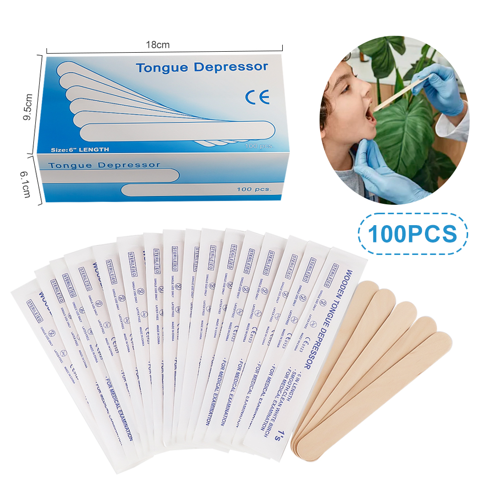 Wood Filler Stick - 30/50/100/200PCS Disposable Tattoo ลิ้น Depressor Body