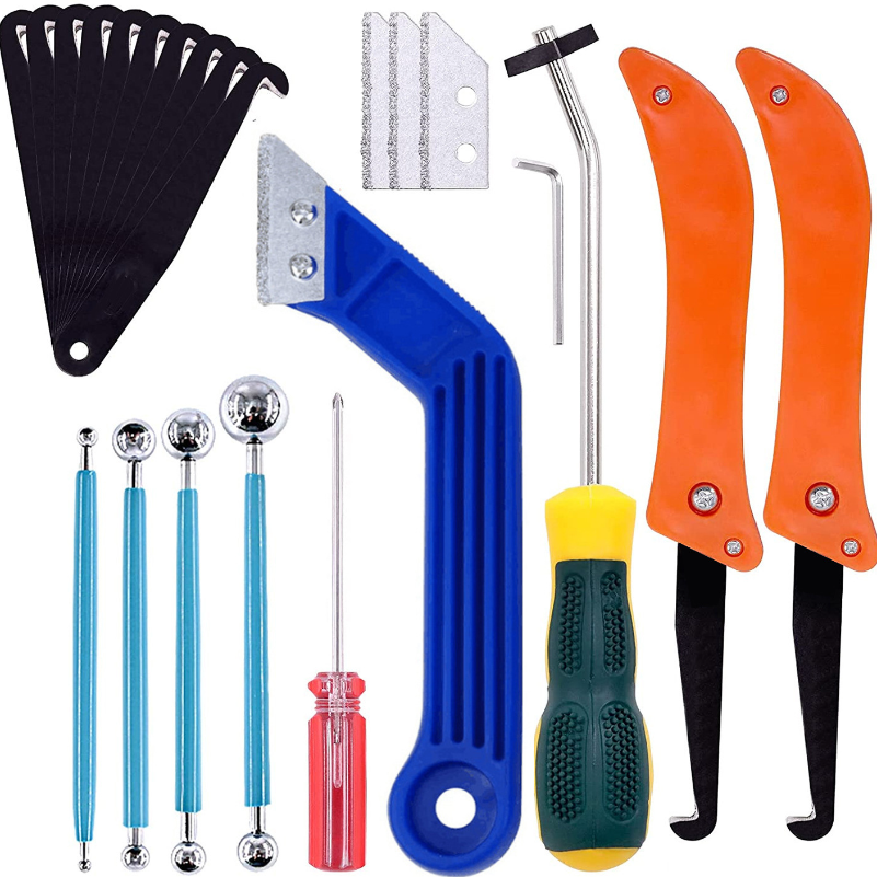 Grout Saw Removal - ชุดเครื่องมือขจัดยาแนว 22 ชิ้น ใบเลื่อยตัดยาแนว เลื่อยมือสำหรับยาแนว แปรงทำความสะอาดร่องกระเบื้อง