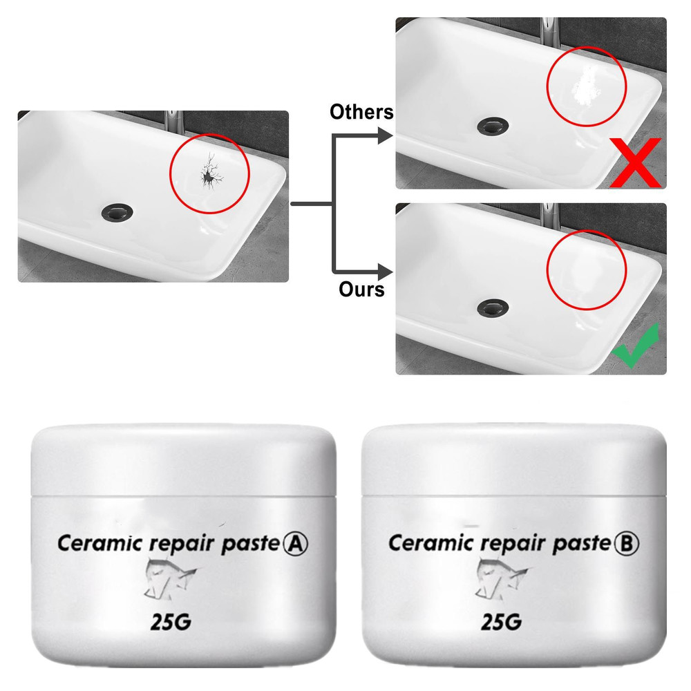 Tile Grout Repair - 1 ชุดเซรามิควางซ่อม 30g Quick แห้งสีขาว Porcelain