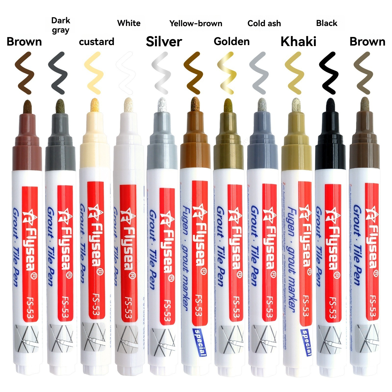 Tile Grout Repair - ชุดปากกาเขียนกระเบื้องกันน้ำสีขาว 1/3/6 ชิ้น ปากกาเขียนรอยต่อผนัง 11 สี