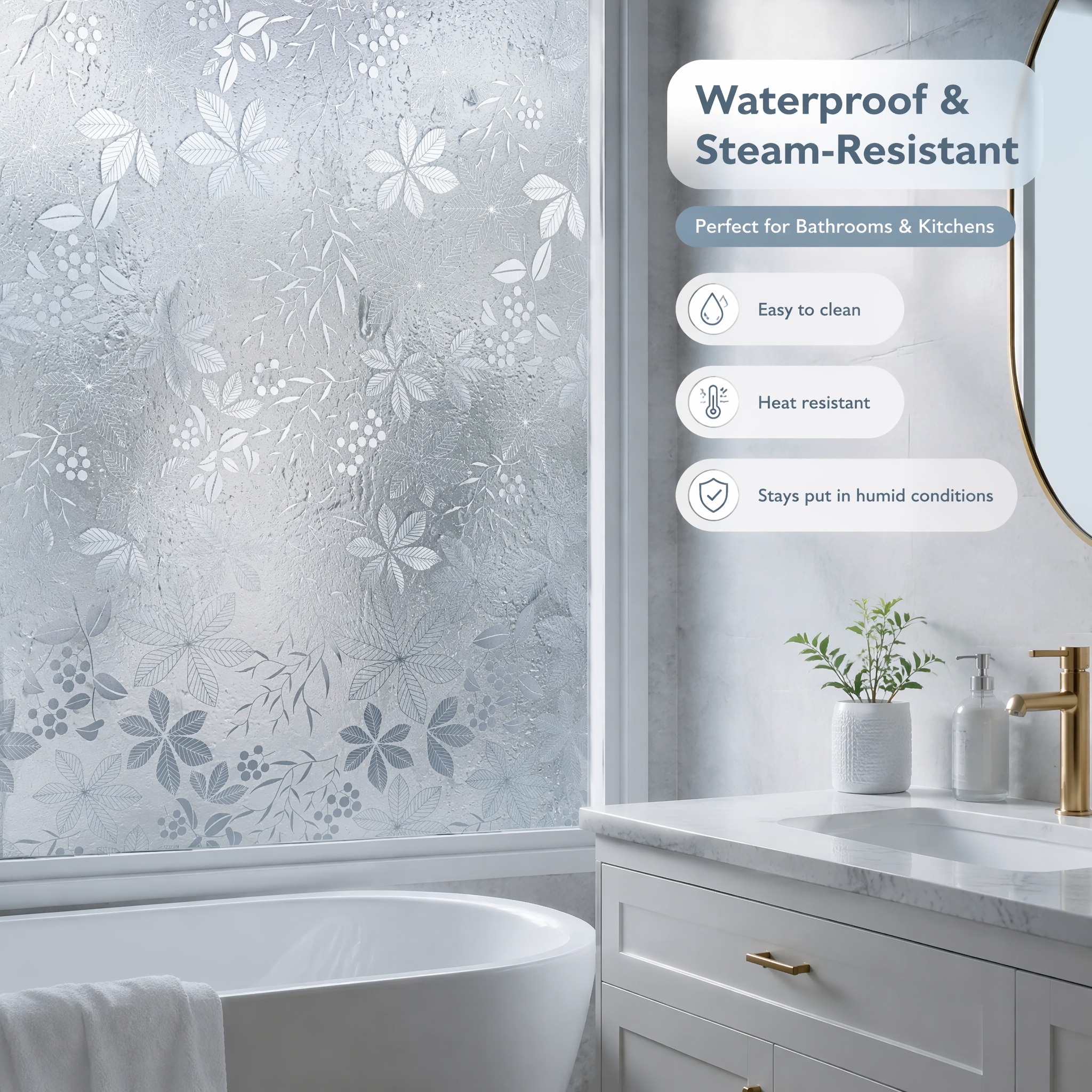 ฟิล์มติดกระจกสีเทาแบบฝ้าลายใบไ - Window Insulation Film บทวิจารณ์และราคา