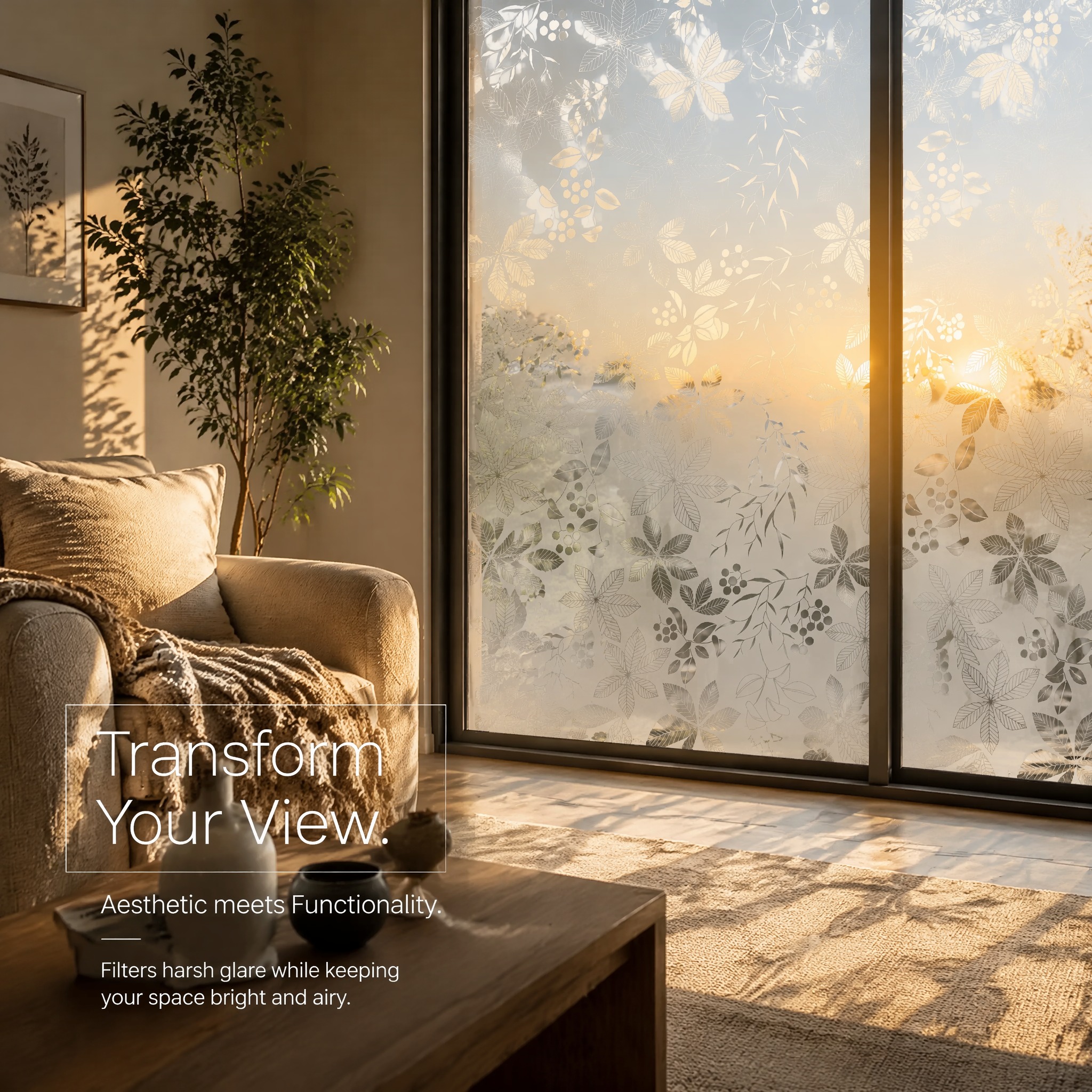 ฟิล์มติดกระจกสีเทาแบบฝ้าลายใบไ - Window Insulation Film บทวิจารณ์และราคา