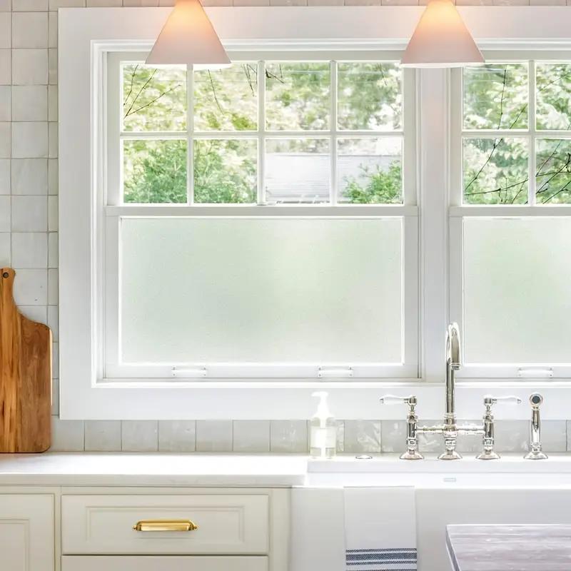 ฟิล์มตกแต่งกระจกฝ้าสีทึบสำหรับ - Window Insulation Film บทวิจารณ์และราคา
