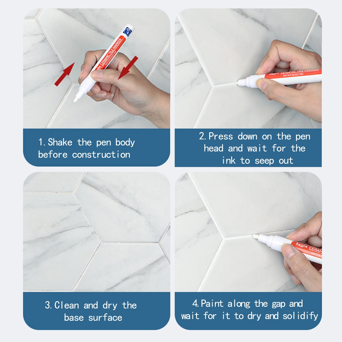 12pcs Grout ปากกาสีขาว MARKER: - Tile Grout Repair บทวิจารณ์และราคา
